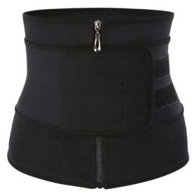 Workout Waist Trainers for Women Sweat Waist Trimmers Weight Loss Body Shaper (Color: Single belt Black, size: XL)