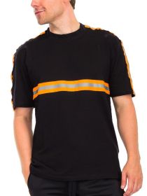 REFLECTIVE T-SHIRT (Color: black orange, size: S)