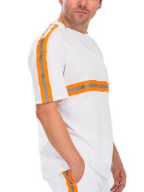 REFLECTIVE T-SHIRT (Color: white orange, size: S)