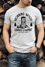 Morning Wood Men's Tee (Color: Green, size: L)
