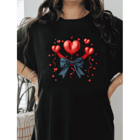 Casual Women's Cotton T-Shirt with Bow Detail - Trendy and Comfortable for Every Season (Style: 1)